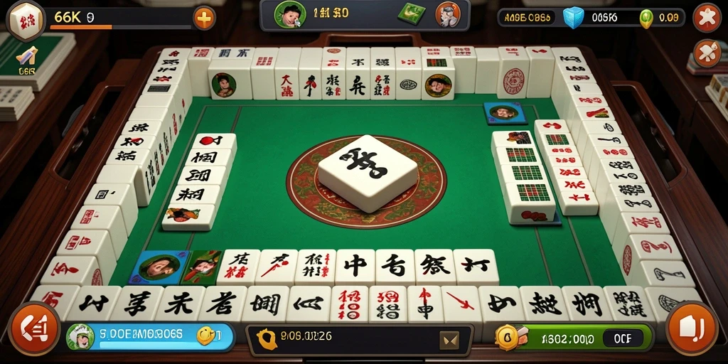 Tampilan gameplay seru dalam Mahjong di 66K.