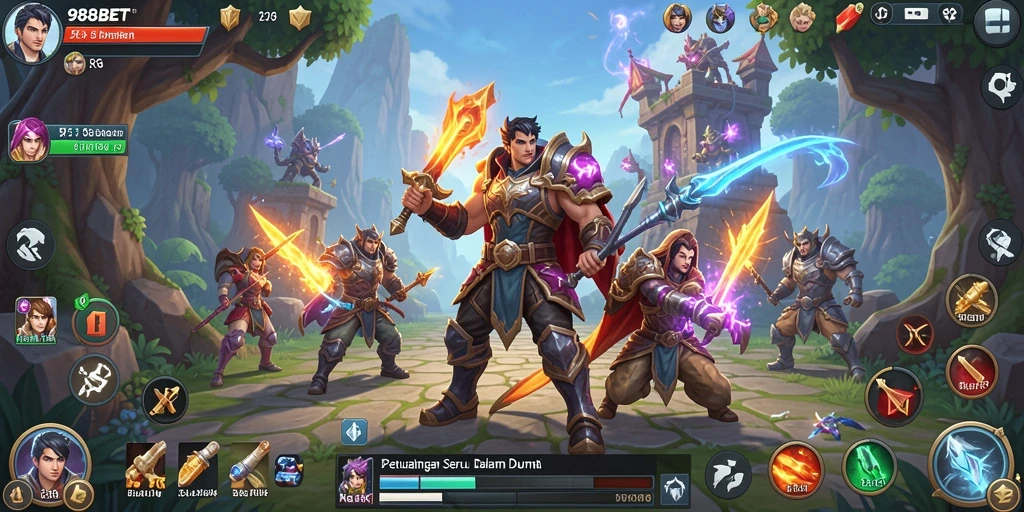 Screenshot gameplay RPG yang menampilkan aksi seru di 988BET.