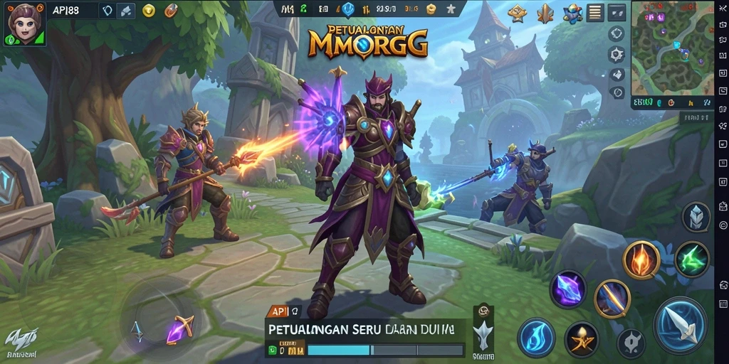 Tangkapan layar utama API88 menampilkan pertarungan epik dalam dunia MMORPG.