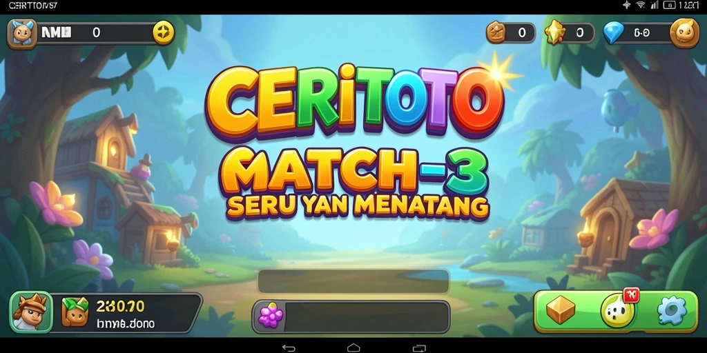 Tangkapan layar CERITOTO menampilkan gameplay Match-3 yang menarik.