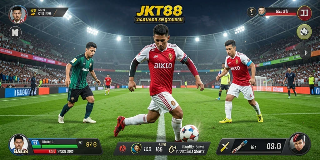Screenshot JKT88 menampilkan aksi intens dalam permainan olahraga.