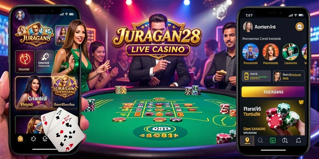Screenshot JURAGAN28 menampilkan dealer langsung dalam aksi di meja permainan.