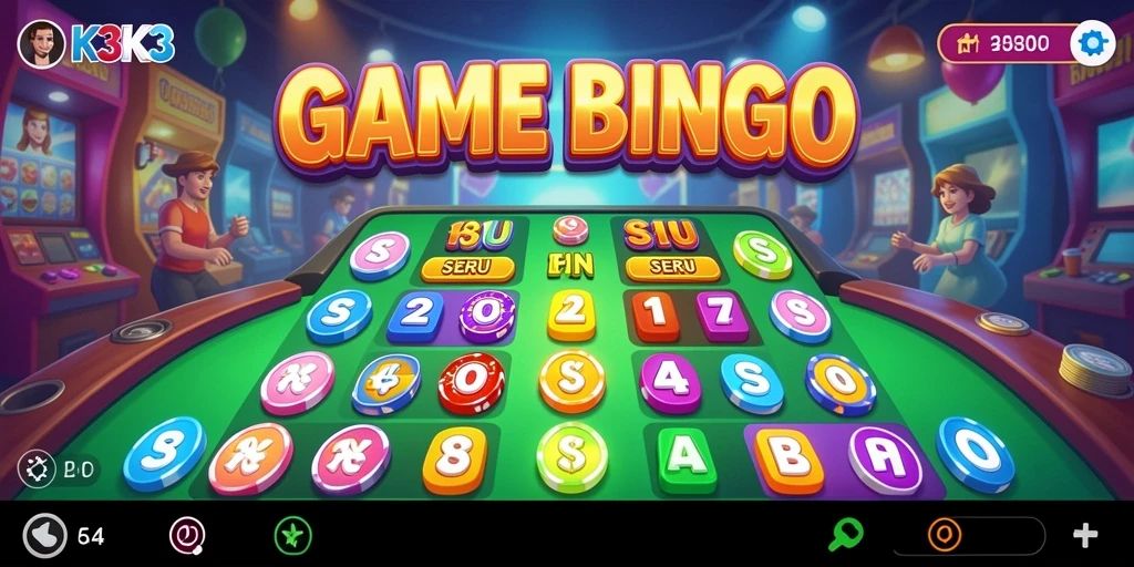 Tampilan gameplay K3K3 yang seru dalam permainan Bingo.