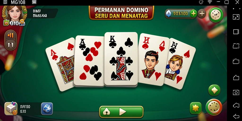 Tampilan permainan Domino yang interaktif dan menarik di MG108.