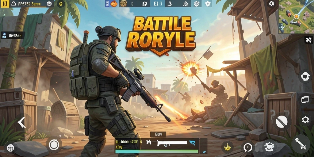 Screenshot gameplay RP6789 menampilkan serunya pertarungan Battle Royale.